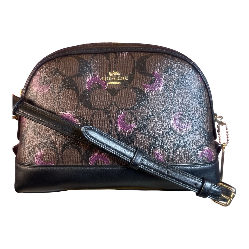 Coach Like New Signature Dome Crossbody with Purple Crescent Motif